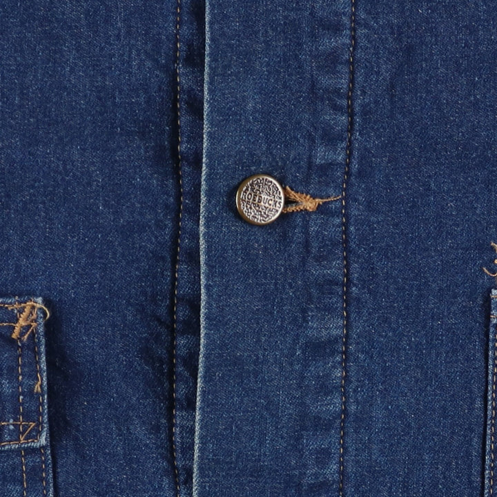 Vintage 80s-90'S ROEBUCKS denim coverall, made in the USA, size L, men's cotton blue type Vintage Second Hand