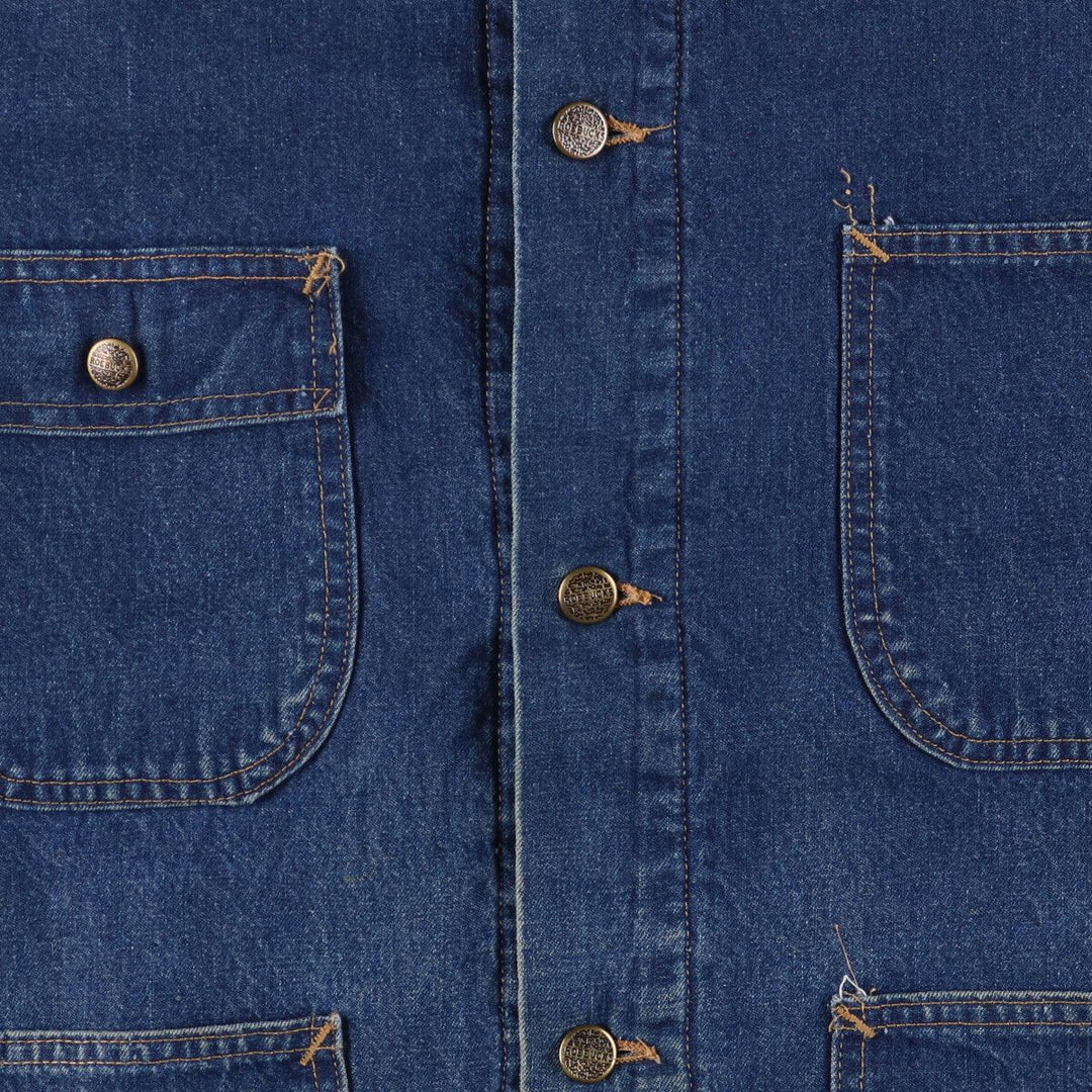Vintage 80s-90'S ROEBUCKS denim coverall, made in the USA, size L, men's cotton blue type Vintage Second Hand