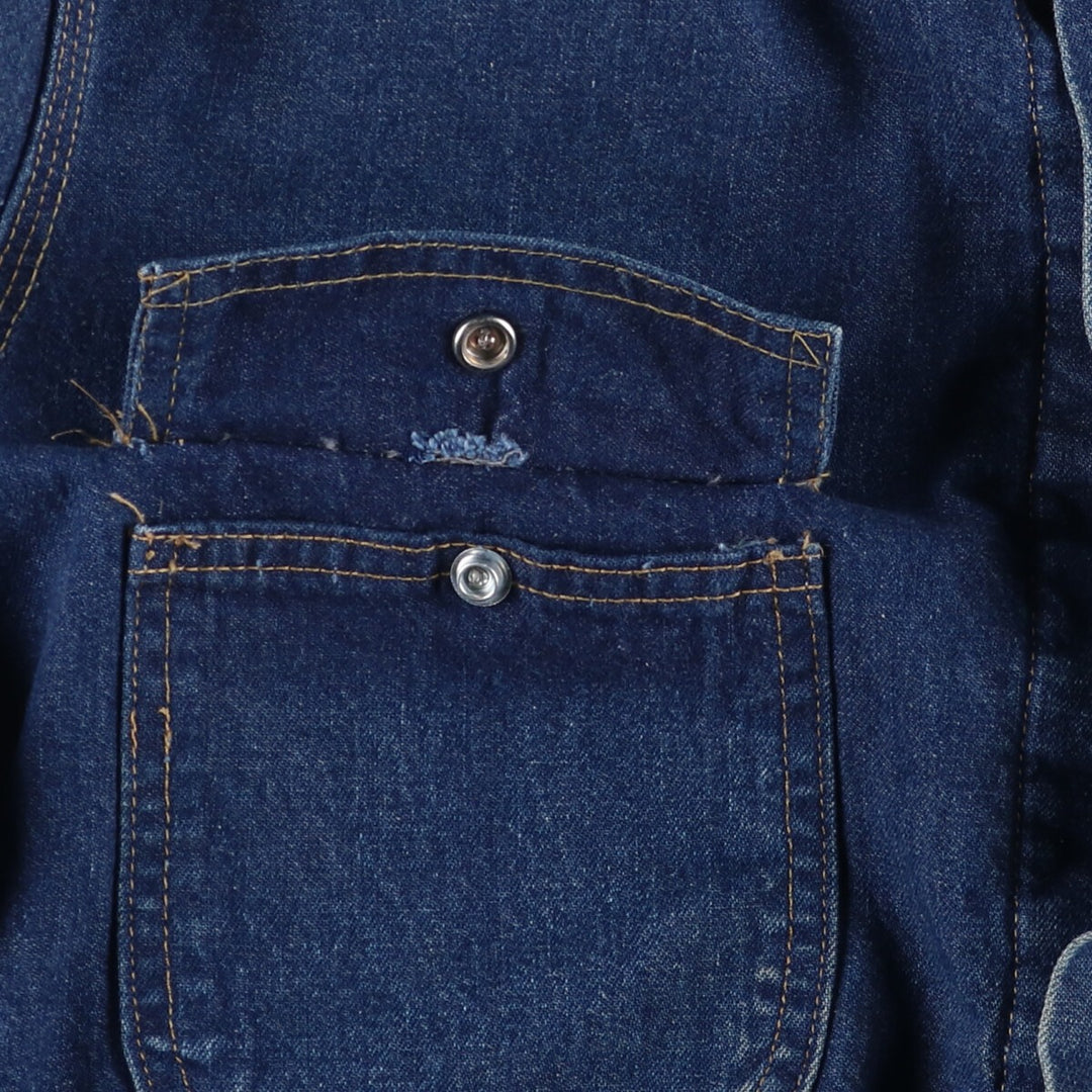 Vintage 80s-90'S ROEBUCKS denim coverall, made in the USA, size L, men's cotton blue type Vintage Second Hand