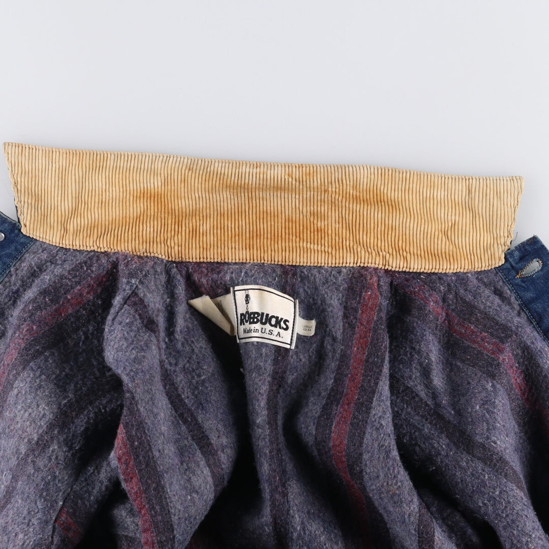 Vintage 80s-90'S ROEBUCKS denim coverall, made in the USA, size L, men's cotton blue type Vintage Second Hand