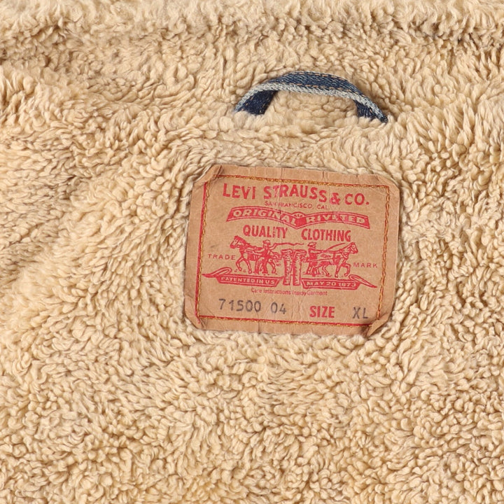 Levi's Euro Model Denim Boa Jacket, Men's XL cotton blue type Vintage Second Hand