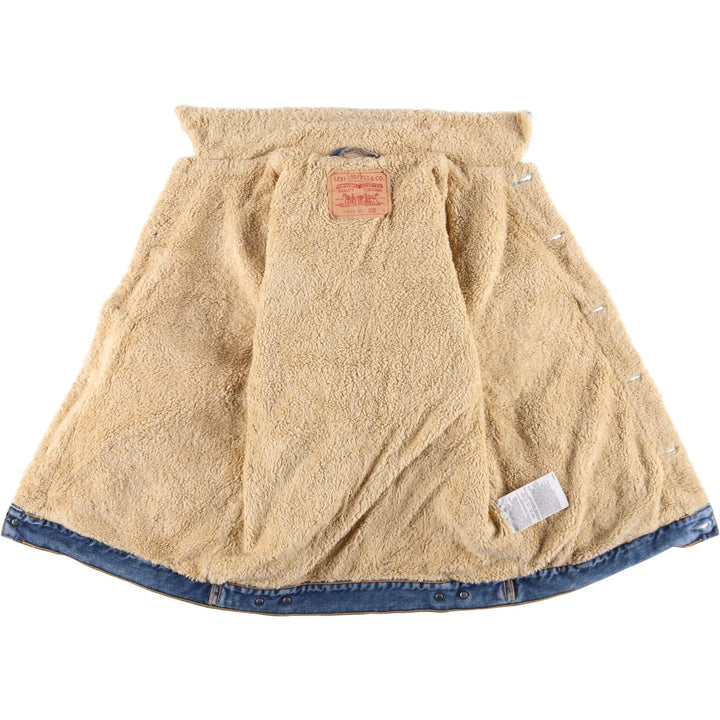 2000'S Levi's 71550-0487 Euro Model Denim Boa Jacket, Men's Size Medium cotton blue type Vintage Second Hand