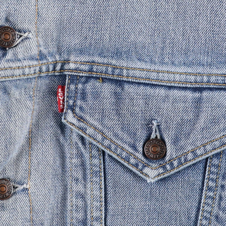 2000'S Levi's 71550-0487 Euro Model Denim Boa Jacket, Men's Size Medium cotton blue type Vintage Second Hand