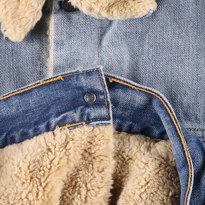 2000'S Levi's 71550-0487 Euro Model Denim Boa Jacket, Men's Size Medium cotton blue type Vintage Second Hand