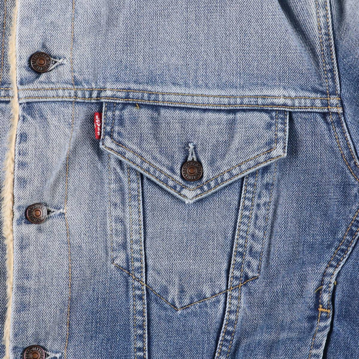 2000'S Levi's 71550-0487 Euro Model Denim Boa Jacket, Men's Size Medium cotton blue type Vintage Second Hand