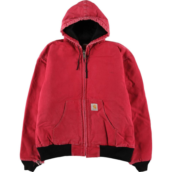 Carhartt Active Jacket Duck Full Zip Hoodie Men's XL unclear red type Vintage Second Hand