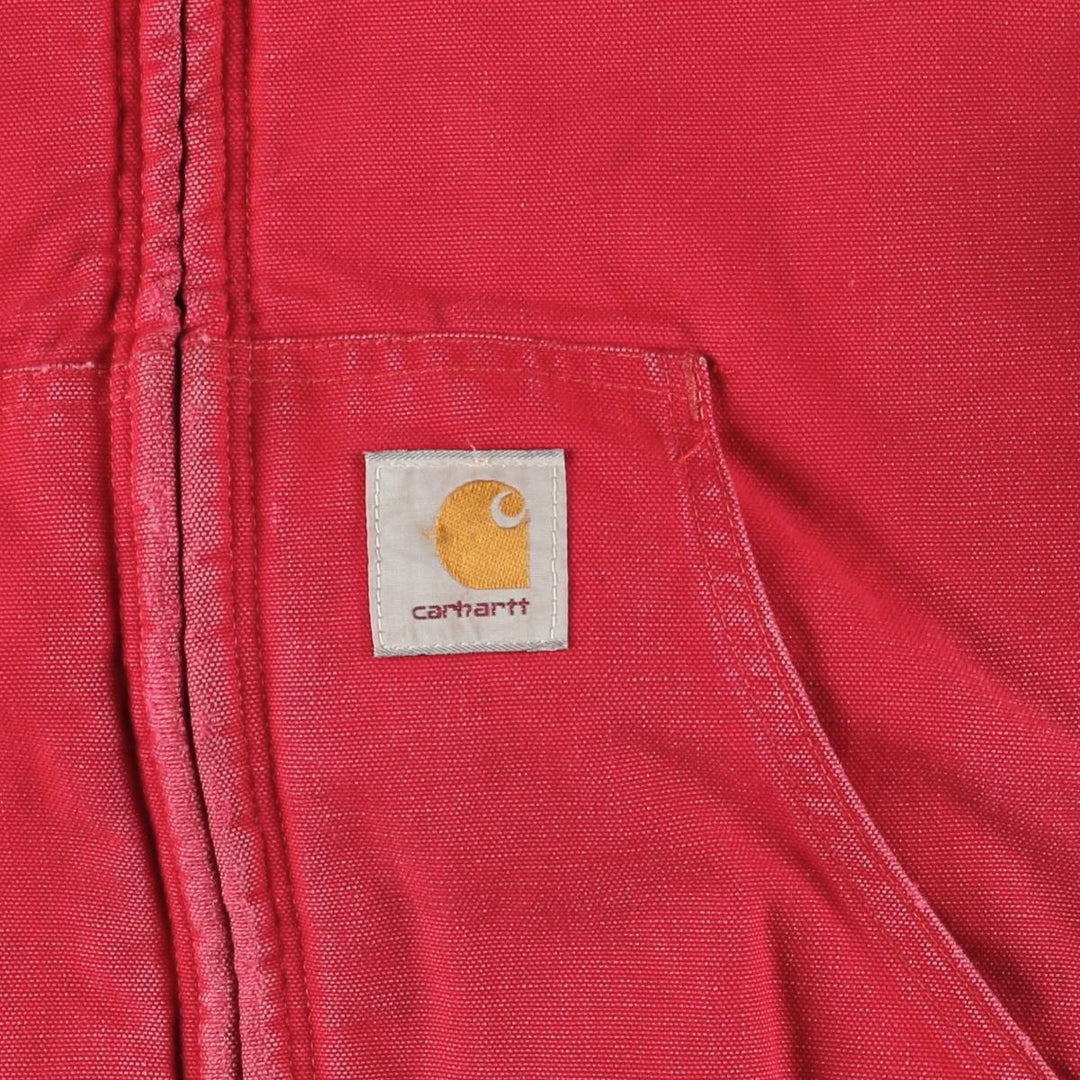 Carhartt Active Jacket Duck Full Zip Hoodie Men's XL unclear red type Vintage Second Hand