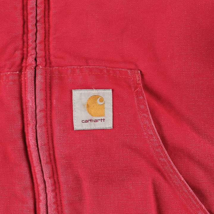 Carhartt Active Jacket Duck Full Zip Hoodie Men's XL unclear red type Vintage Second Hand