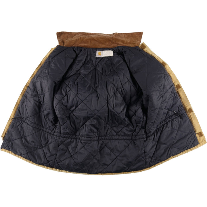 90'S Carhartt Traditional Padded Duck Work Jacket, Made in USA, Men's XL, Vintage cotton ocher yellow type Vintage Second Hand