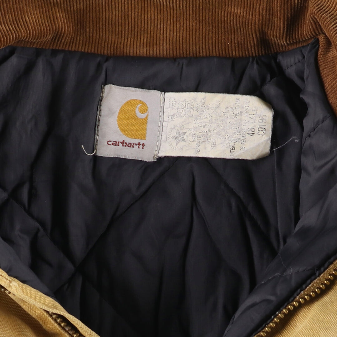 90'S Carhartt Traditional Padded Duck Work Jacket, Made in USA, Men's XL, Vintage cotton ocher yellow type Vintage Second Hand