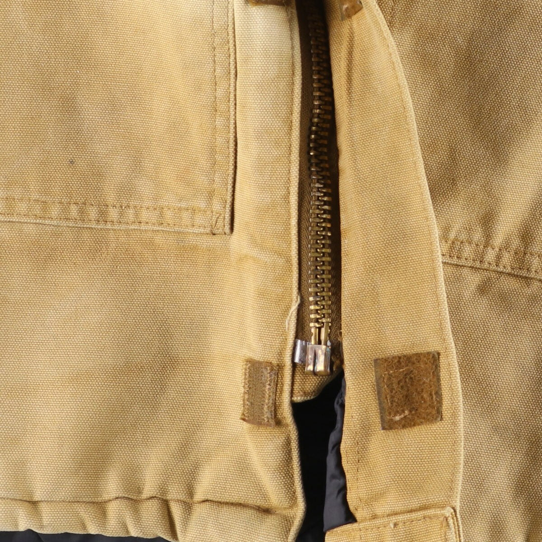 90'S Carhartt Traditional Padded Duck Work Jacket, Made in USA, Men's XL, Vintage cotton ocher yellow type Vintage Second Hand