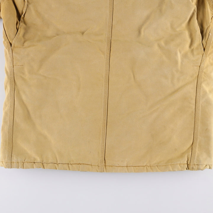 90'S Carhartt Traditional Padded Duck Work Jacket, Made in USA, Men's XL, Vintage cotton ocher yellow type Vintage Second Hand