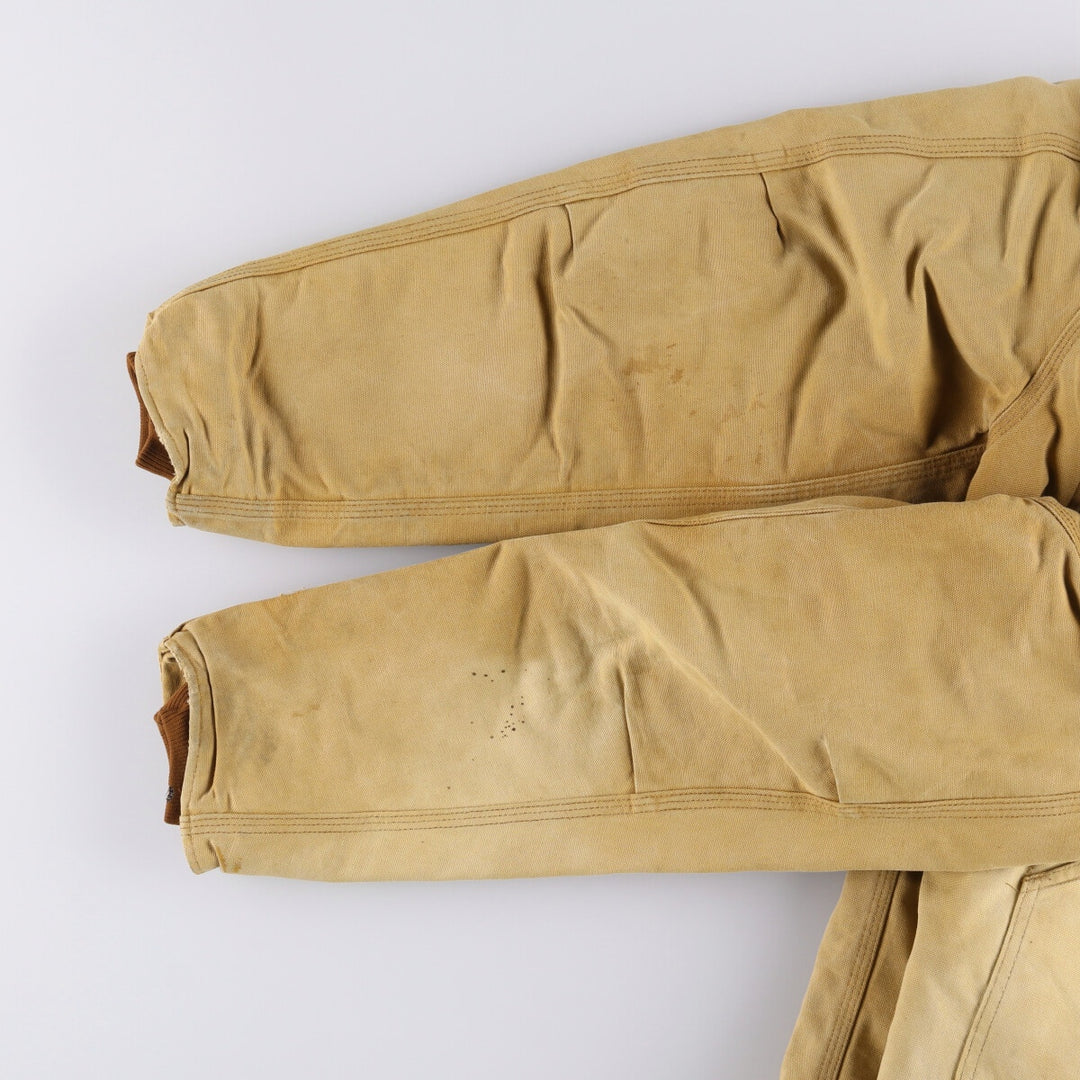 90'S Carhartt Traditional Padded Duck Work Jacket, Made in USA, Men's XL, Vintage cotton ocher yellow type Vintage Second Hand