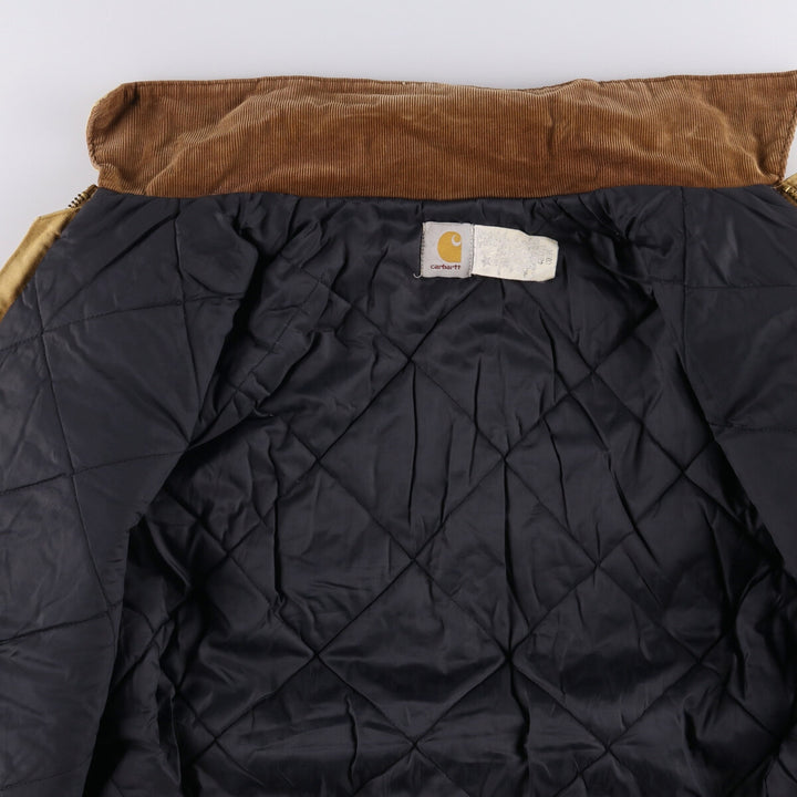 90'S Carhartt Traditional Padded Duck Work Jacket, Made in USA, Men's XL, Vintage cotton ocher yellow type Vintage Second Hand