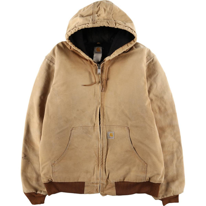 Carhartt Padded Active Jacket, Duck Full Zip Hoodie, Men's Size L unclear beige type brown Vintage Second Hand