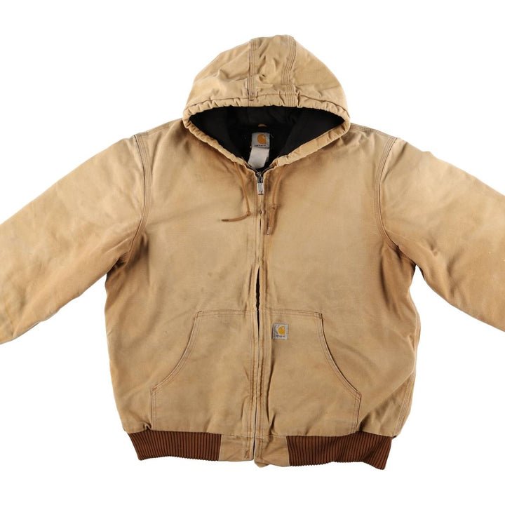 Carhartt Padded Active Jacket, Duck Full Zip Hoodie, Men's Size L unclear beige type brown Vintage Second Hand