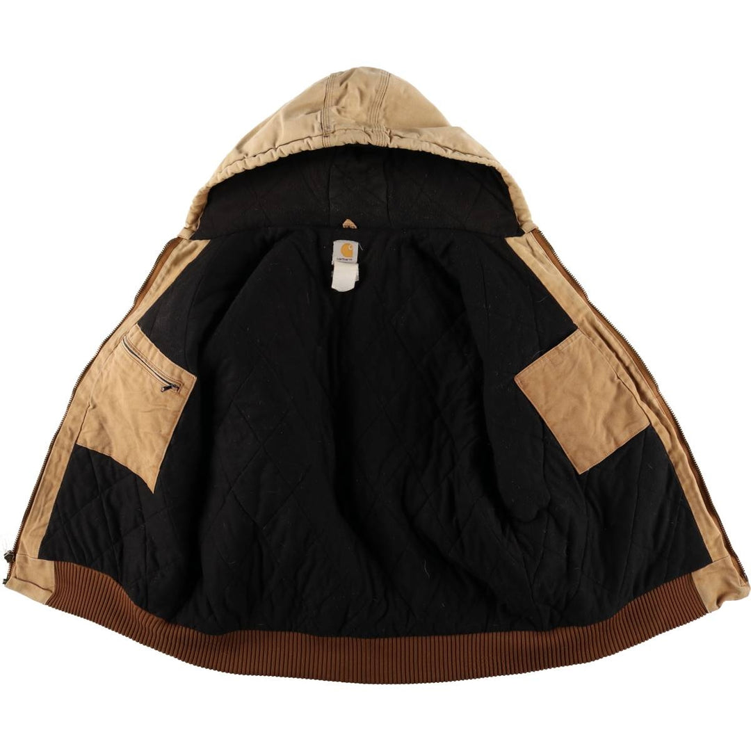 Carhartt Padded Active Jacket, Duck Full Zip Hoodie, Men's Size L unclear beige type brown Vintage Second Hand