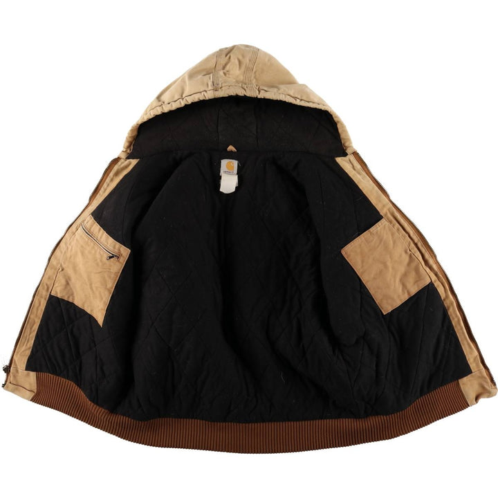 Carhartt Padded Active Jacket, Duck Full Zip Hoodie, Men's Size L unclear beige type brown Vintage Second Hand