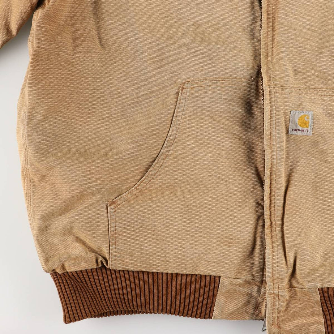 Carhartt Padded Active Jacket, Duck Full Zip Hoodie, Men's Size L unclear beige type brown Vintage Second Hand