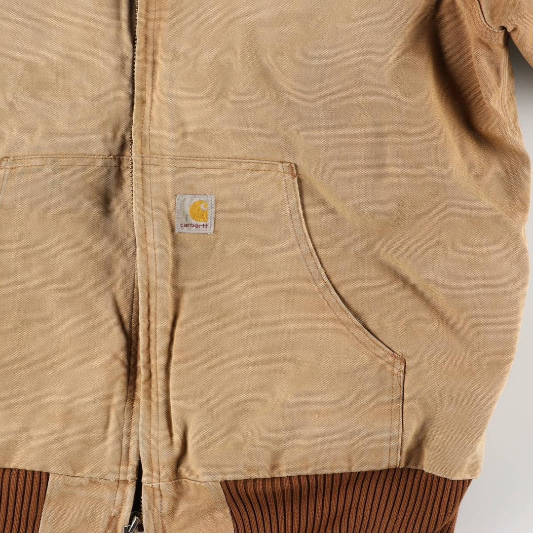 Carhartt Padded Active Jacket, Duck Full Zip Hoodie, Men's Size L unclear beige type brown Vintage Second Hand