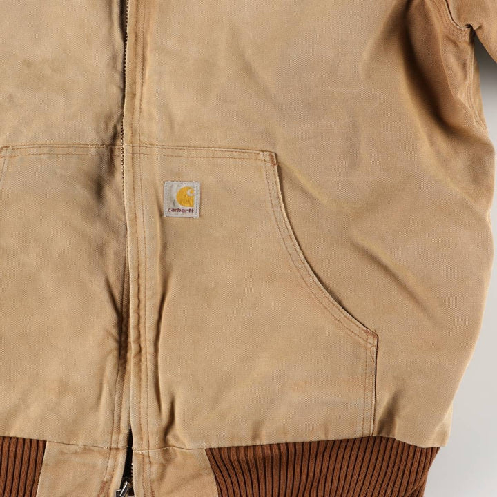 Carhartt Padded Active Jacket, Duck Full Zip Hoodie, Men's Size L unclear beige type brown Vintage Second Hand