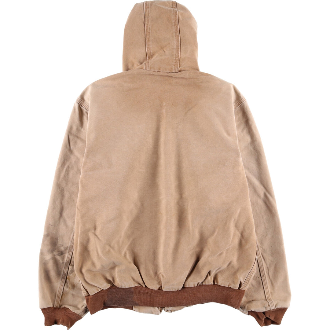 Carhartt Active Jacket Duck Full Zip Hoodie Men's L size unclear beige type brown Vintage Second Hand