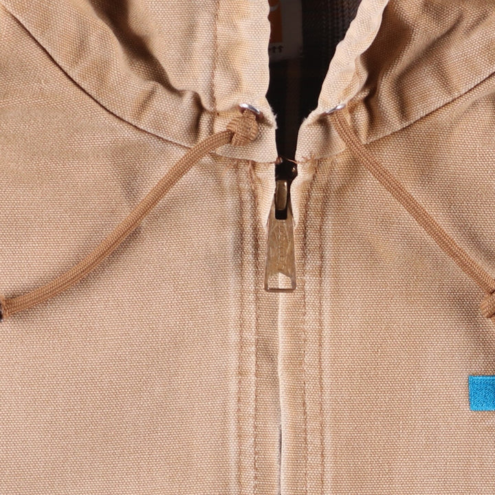 Carhartt Active Jacket Duck Full Zip Hoodie Men's L size unclear beige type brown Vintage Second Hand