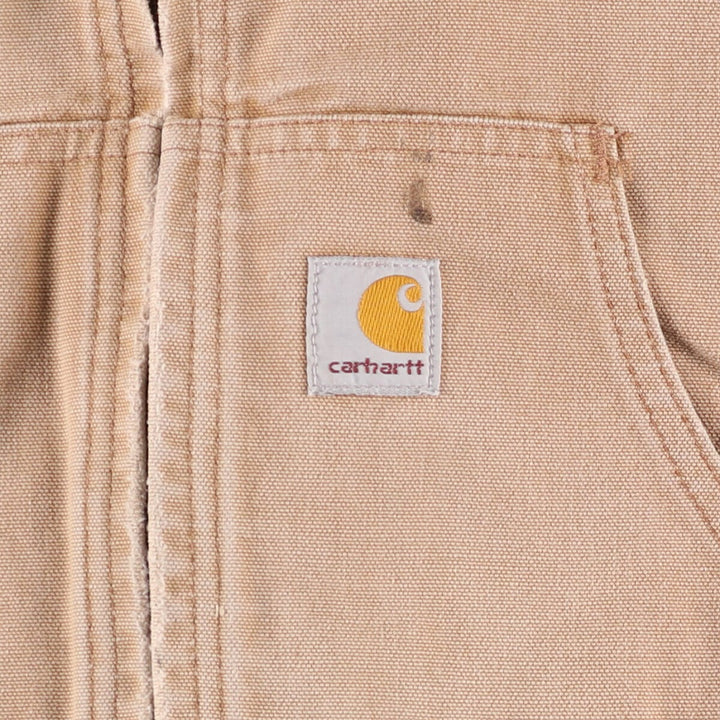 Carhartt Active Jacket Duck Full Zip Hoodie Men's L size unclear beige type brown Vintage Second Hand