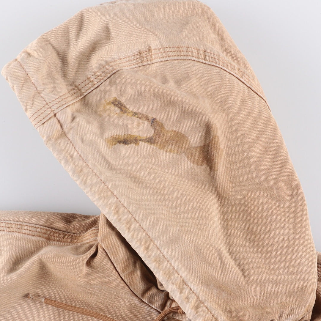 Carhartt Active Jacket Duck Full Zip Hoodie Men's L size unclear beige type brown Vintage Second Hand