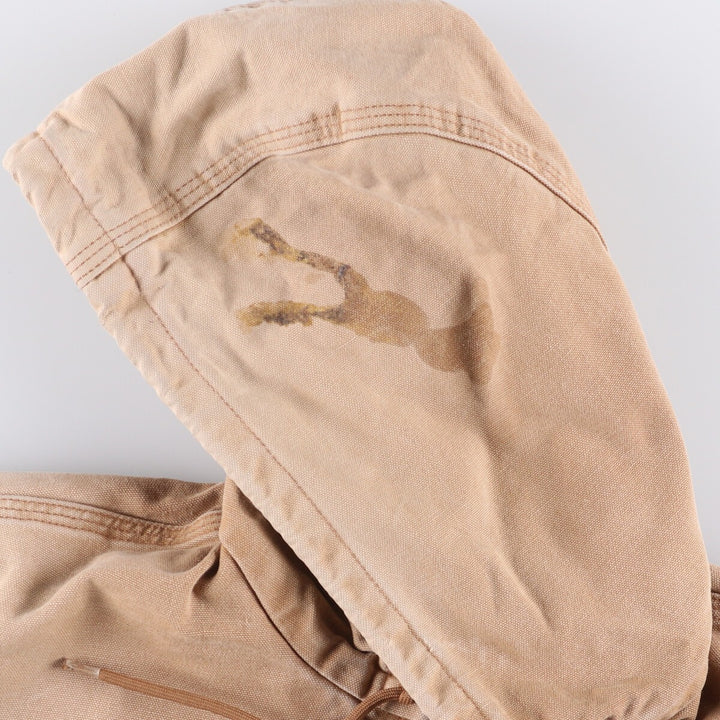 Carhartt Active Jacket Duck Full Zip Hoodie Men's L size unclear beige type brown Vintage Second Hand