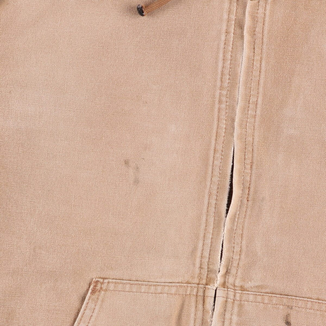 Carhartt Active Jacket Duck Full Zip Hoodie Men's L size unclear beige type brown Vintage Second Hand