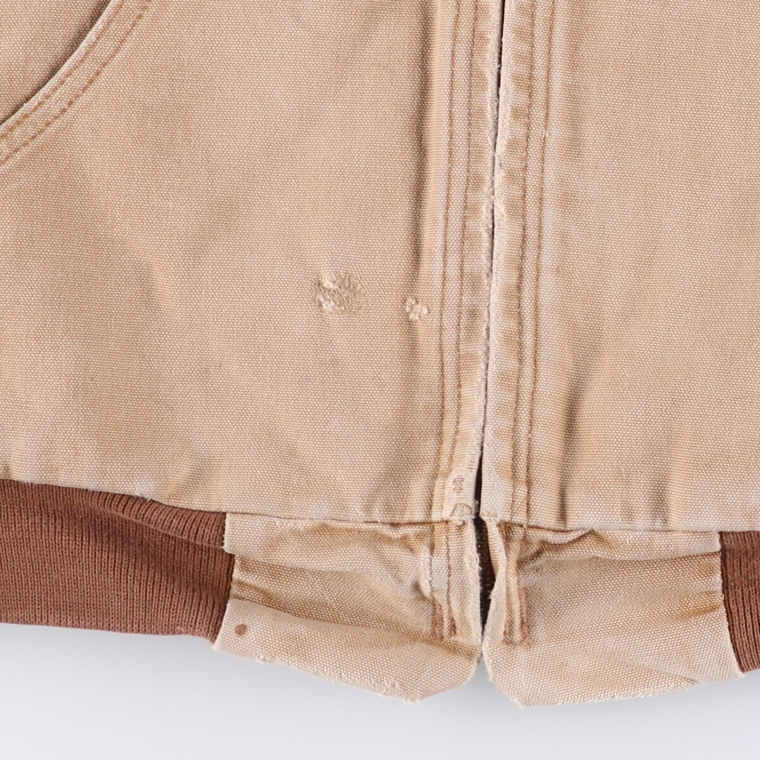 Carhartt Active Jacket Duck Full Zip Hoodie Men's L size unclear beige type brown Vintage Second Hand