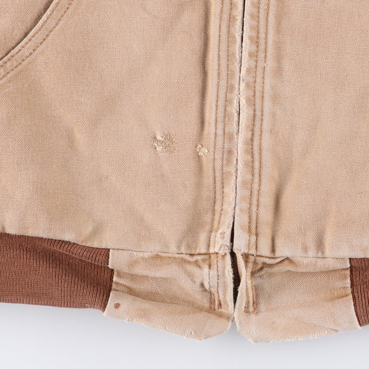 Carhartt Active Jacket Duck Full Zip Hoodie Men's L size unclear beige type brown Vintage Second Hand
