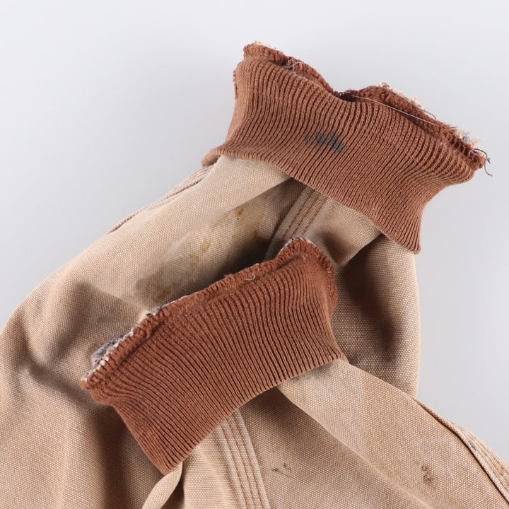 Carhartt Active Jacket Duck Full Zip Hoodie Men's L size unclear beige type brown Vintage Second Hand