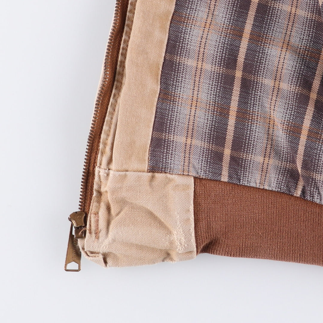 Carhartt Active Jacket Duck Full Zip Hoodie Men's L size unclear beige type brown Vintage Second Hand