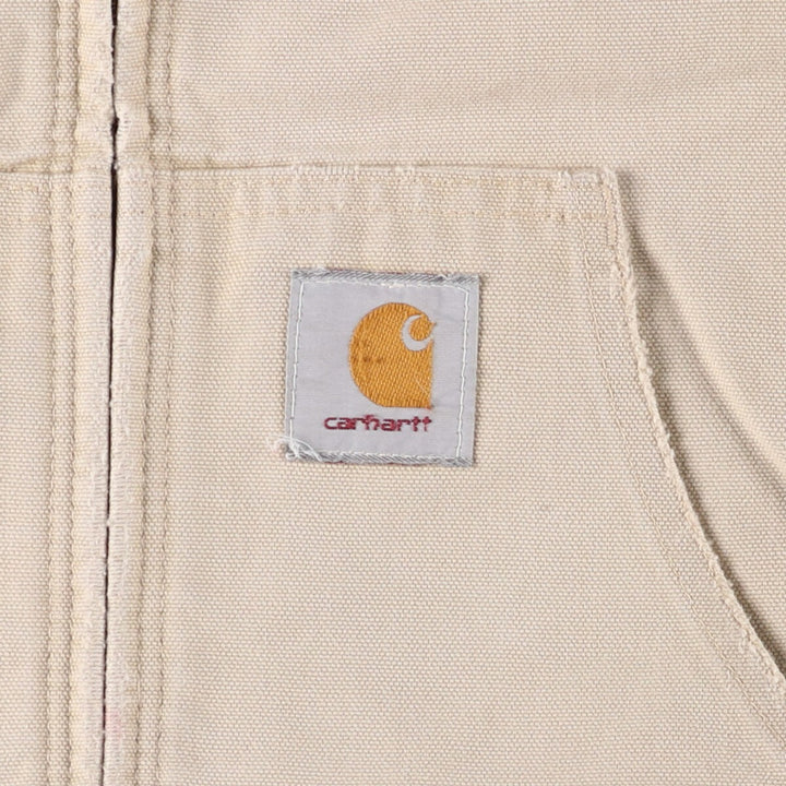 Carhartt Active Jacket Duck Full Zip Hoodie Men's XL unclear Beige type Vintage Second Hand