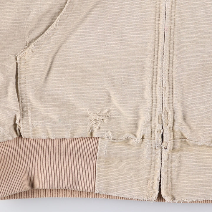 Carhartt Active Jacket Duck Full Zip Hoodie Men's XL unclear Beige type Vintage Second Hand