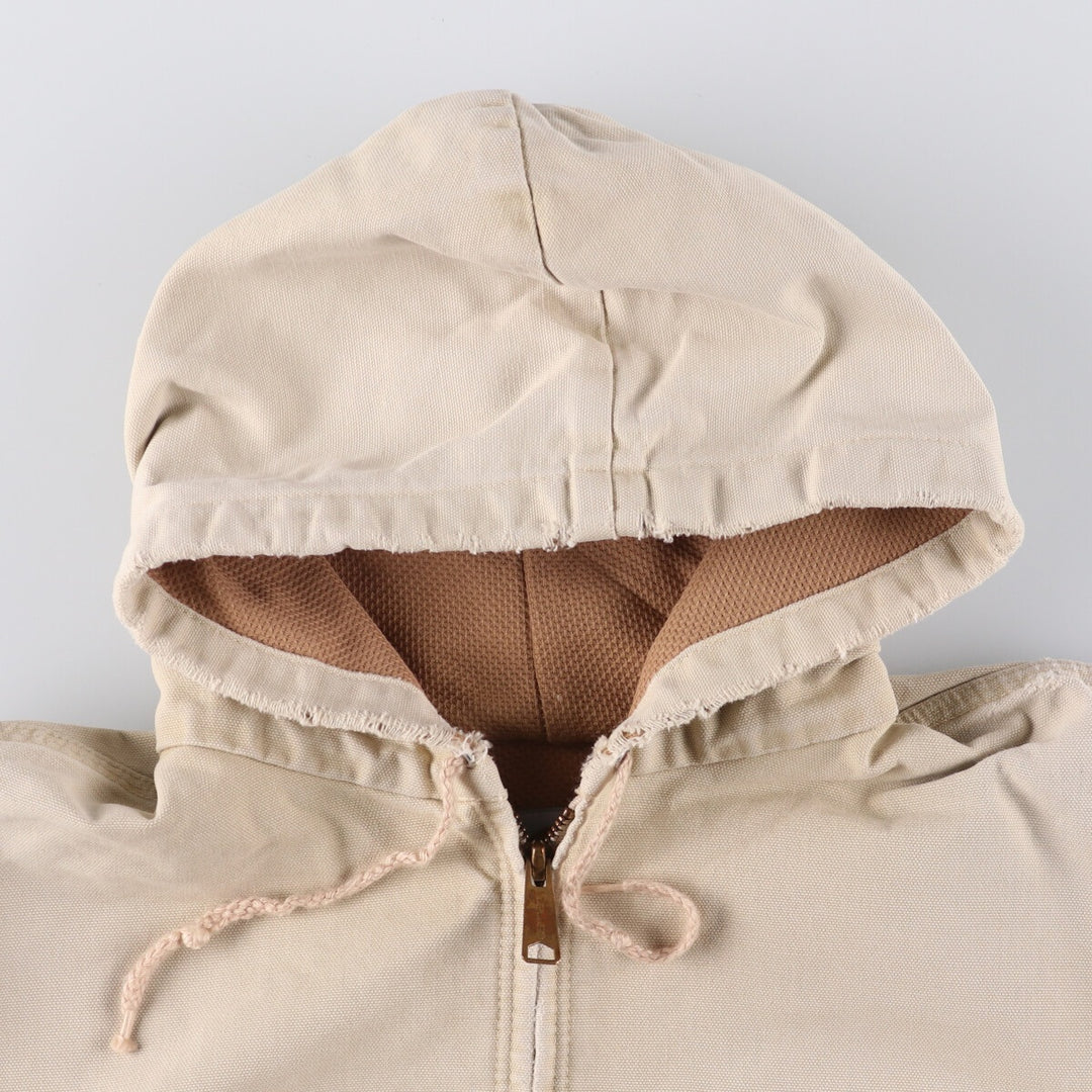 Carhartt Active Jacket Duck Full Zip Hoodie Men's XL unclear Beige type Vintage Second Hand
