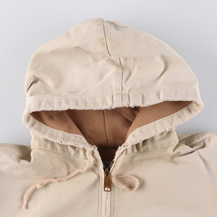 Carhartt Active Jacket Duck Full Zip Hoodie Men's XL unclear Beige type Vintage Second Hand
