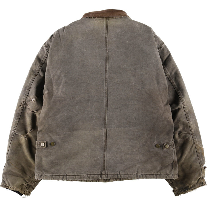 2000'S Carhartt Traditional Padded Duck Work Jacket, Made in USA, Men's Size XL cotton gray type Vintage Second Hand