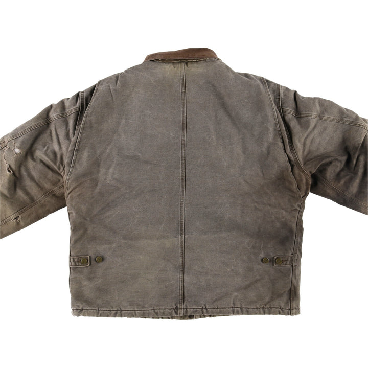 2000'S Carhartt Traditional Padded Duck Work Jacket, Made in USA, Men's Size XL cotton gray type Vintage Second Hand