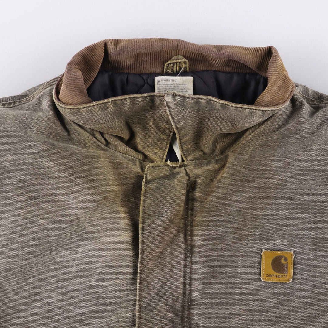 2000'S Carhartt Traditional Padded Duck Work Jacket, Made in USA, Men's Size XL cotton gray type Vintage Second Hand