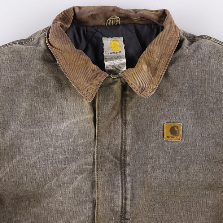 2000'S Carhartt Traditional Padded Duck Work Jacket, Made in USA, Men's Size XL cotton gray type Vintage Second Hand