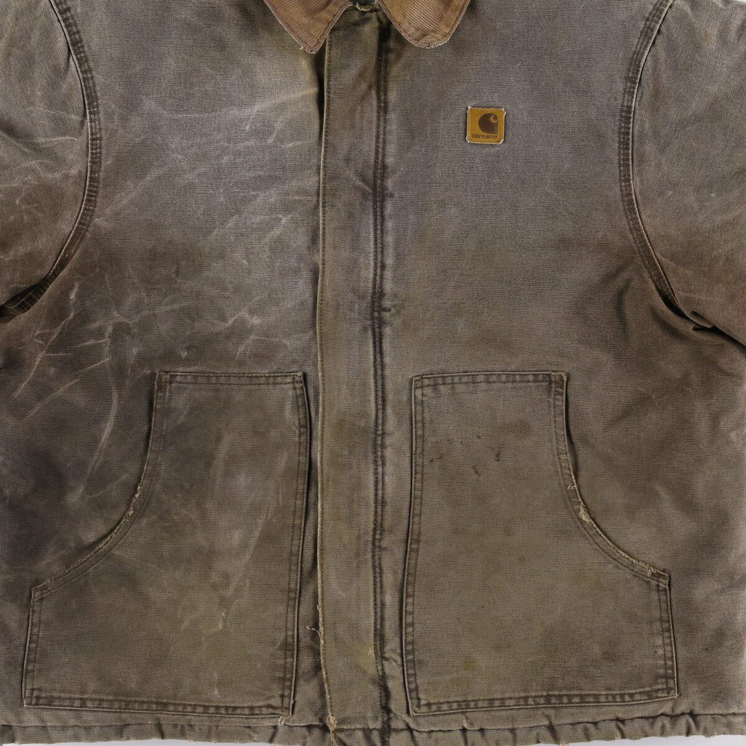 2000'S Carhartt Traditional Padded Duck Work Jacket, Made in USA, Men's Size XL cotton gray type Vintage Second Hand