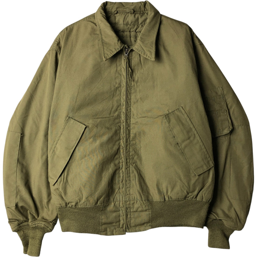 1990'S US Military Alpha CVC Nomex Tanker Jacket, Made in USA, Men's Size L Aramid Khaki type Vintage Second Hand