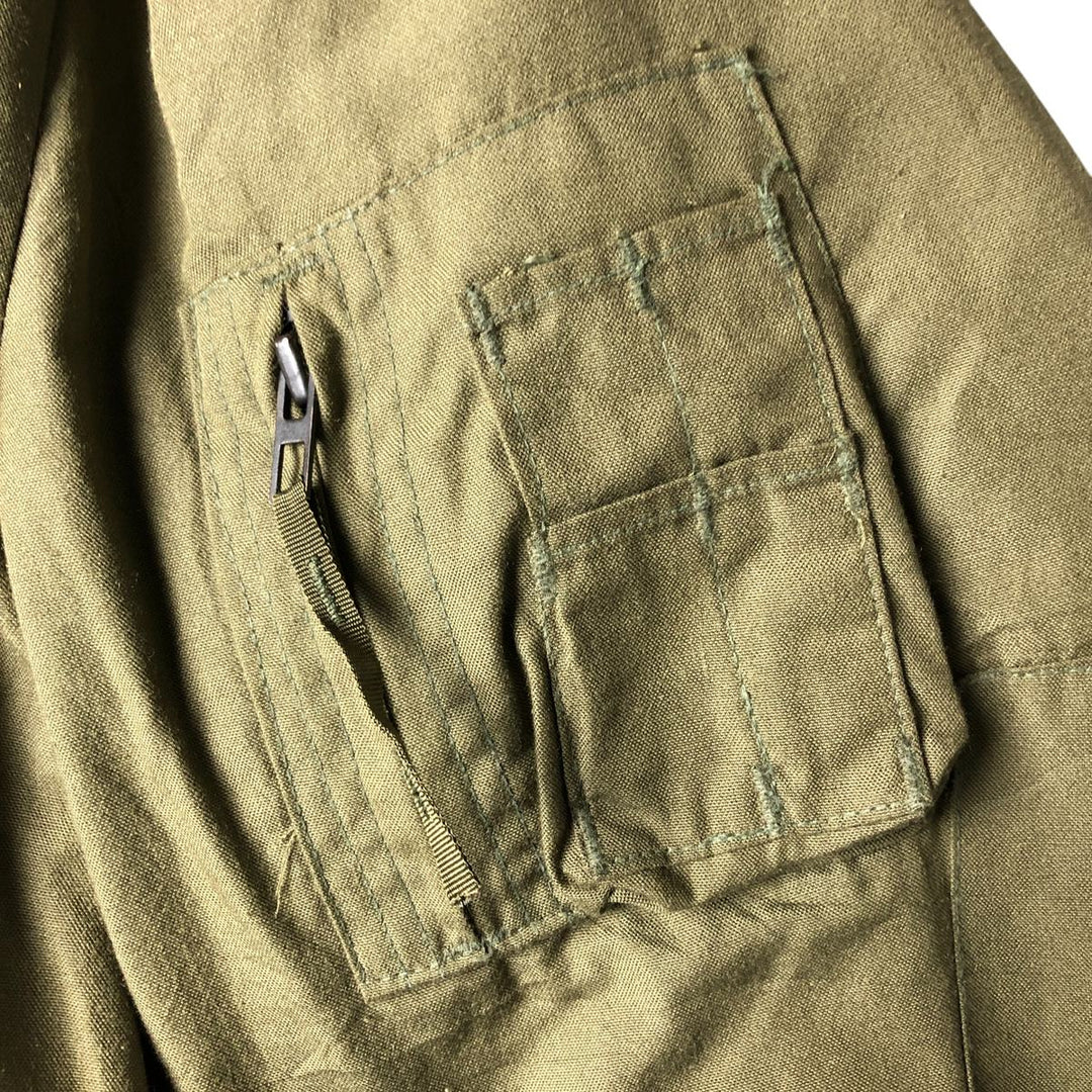 1990'S US Military Alpha CVC Nomex Tanker Jacket, Made in USA, Men's Size L Aramid Khaki type Vintage Second Hand