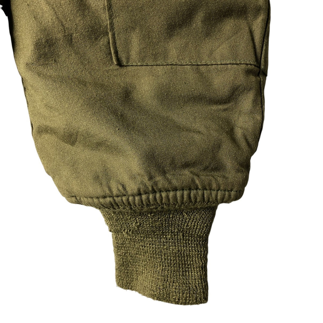 1990'S US Military Alpha CVC Nomex Tanker Jacket, Made in USA, Men's Size L Aramid Khaki type Vintage Second Hand