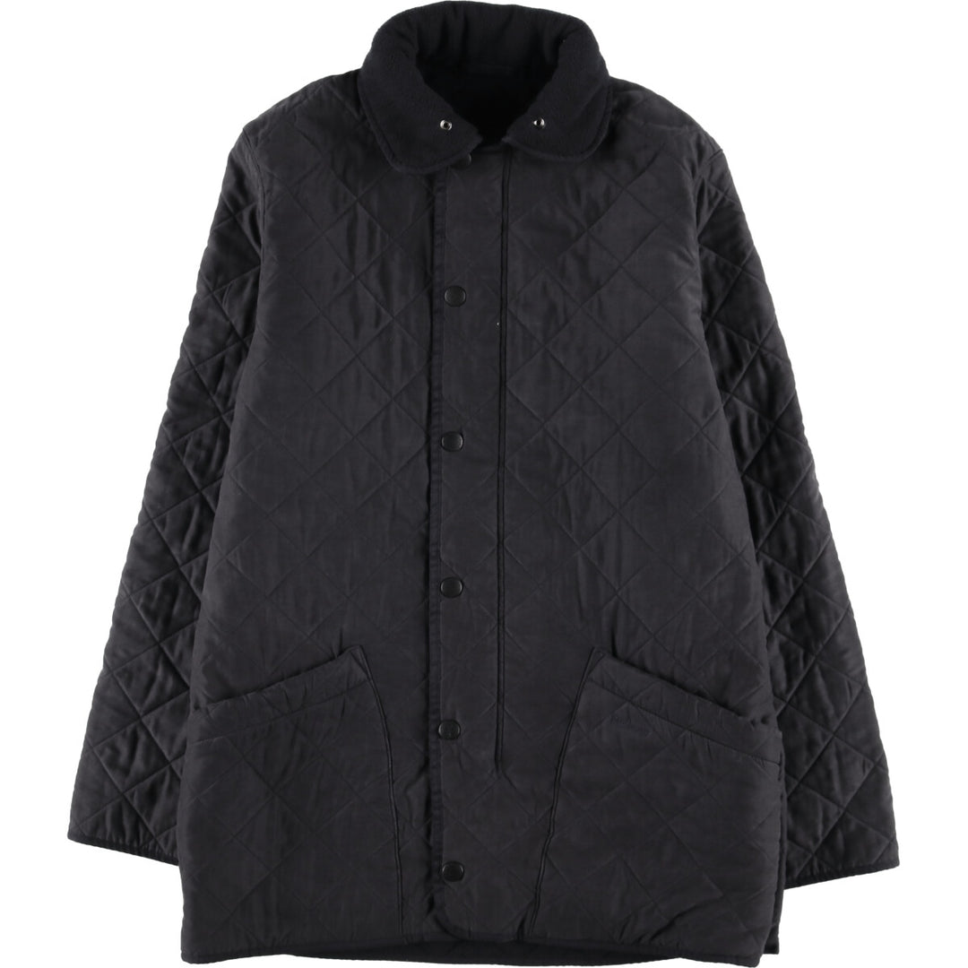 2000s~ Barbour Micrafiber Polar Quilt 3-Warrant Quilted Jacket, Men's Size Medium polyester black type Vintage Second Hand