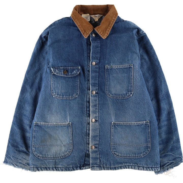 Vintage 70'S Key denim coveralls, men's size XL unclear blue type Vintage Second Hand