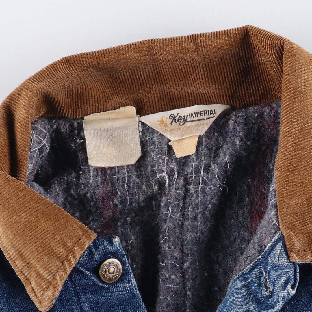 Vintage 70'S Key denim coveralls, men's size XL unclear blue type Vintage Second Hand